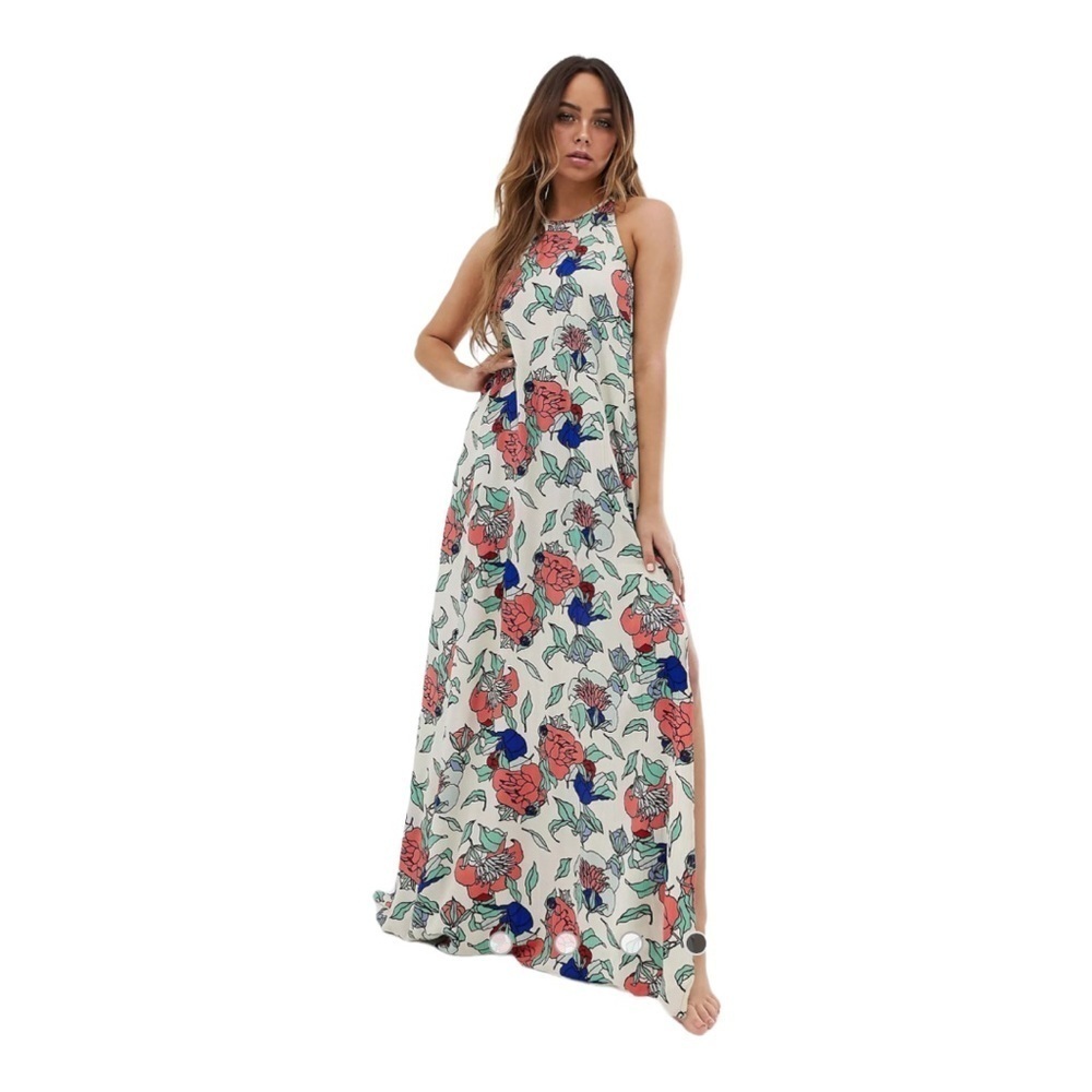 Tavik+ Floral Oversized Beach Cover Up Boho Costal Maci Dress size XS